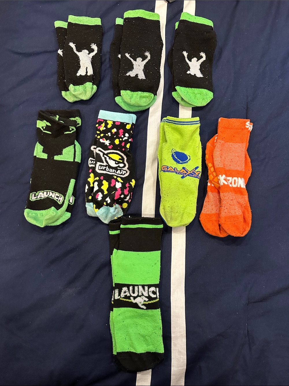Assorted Athletic Socks - Green, Black, Orange - Launch, Galaxy, Urban Air